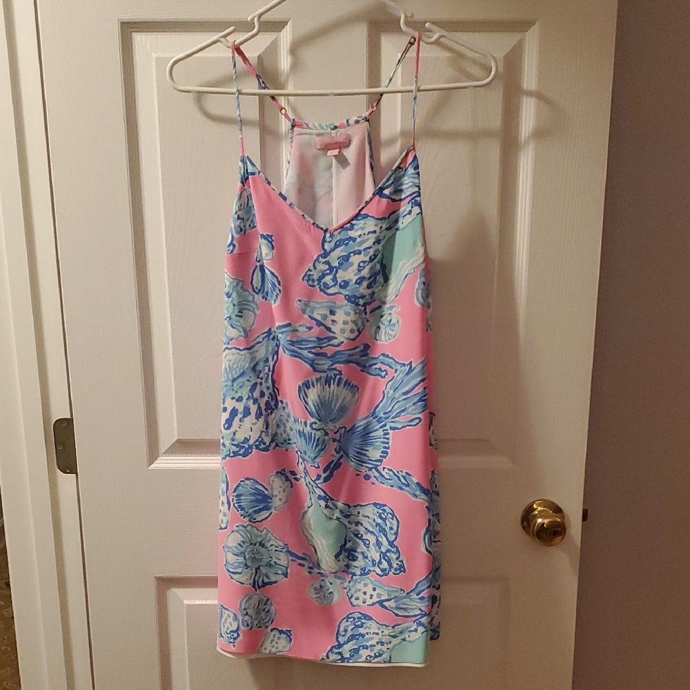 Lilly Pulitzer Pink and Blue Patterned Dress